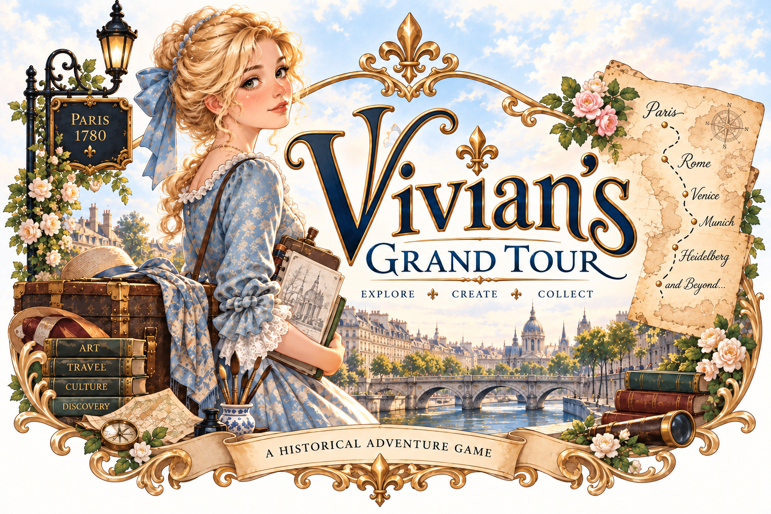 Vivian in Paris, 1780, with the Vivian's Grand Tour title